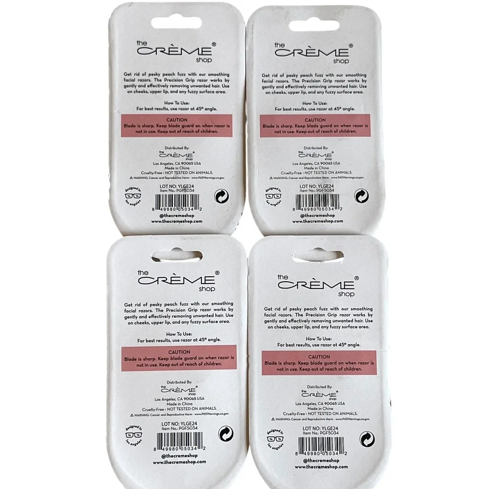 The Creme Shop Precision Grip Facial Hair Razors 4 Packs of 2 Dermaplaning Tools